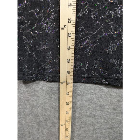 Bentley Plus Black Silver Sparkle Front Clasp Open Short Sleeve Cardigan Size 2X - Picture 6 of 10
